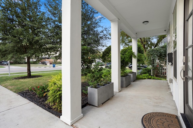 view of patio / terrace featuring covered porch