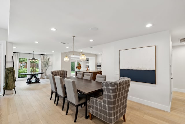 dining area featuring light hardwood / wood-style floors