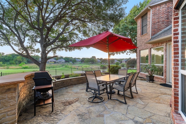 view of patio featuring a rural view