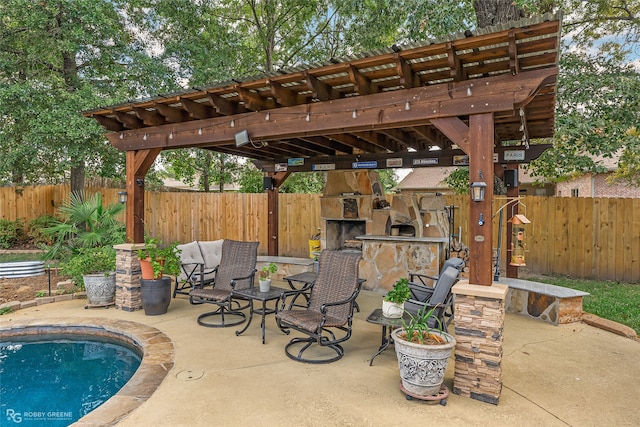 view of patio with a pergola