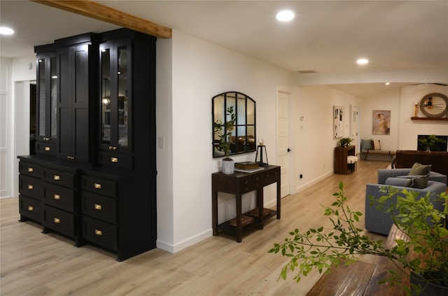 living room featuring light wood-type flooring