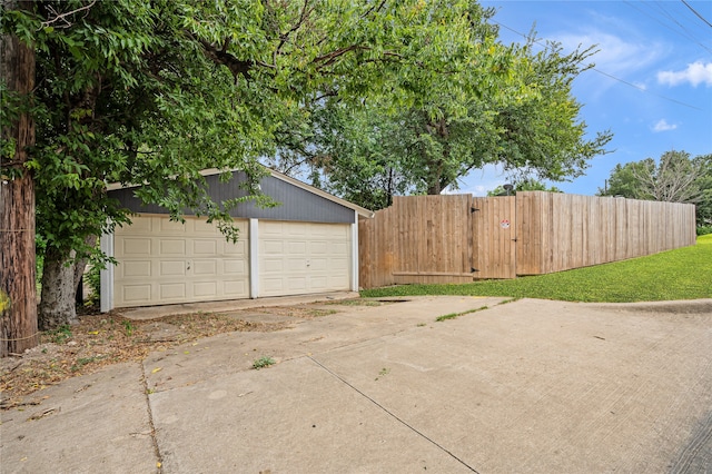 view of garage