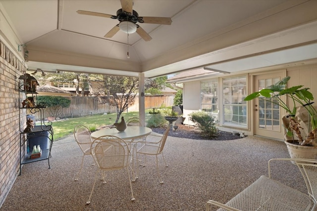 view of patio / terrace with ceiling fan