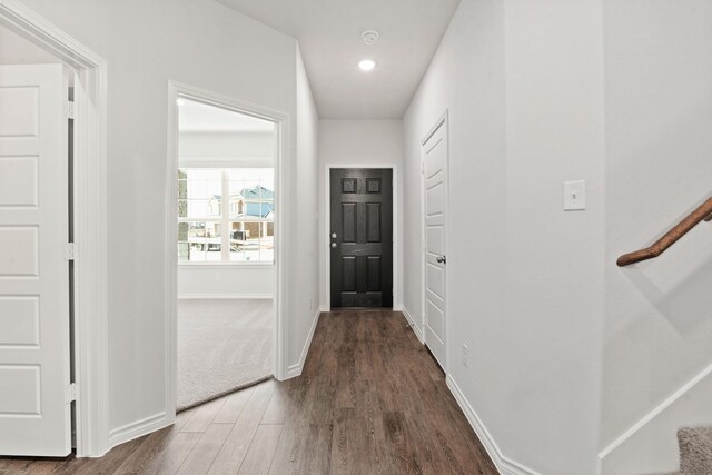 interior space featuring dark hardwood / wood-style flooring