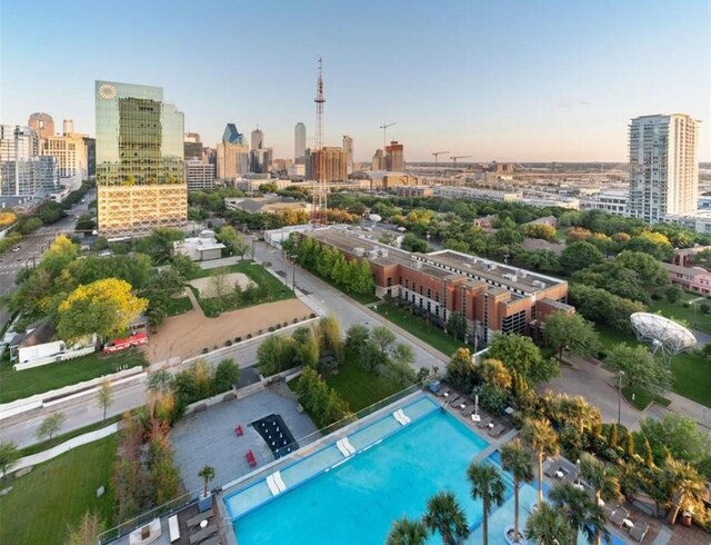 3130 N Harwood St Unit 1506, Dallas, TX 75201 - drone / aerial view featuring a city view