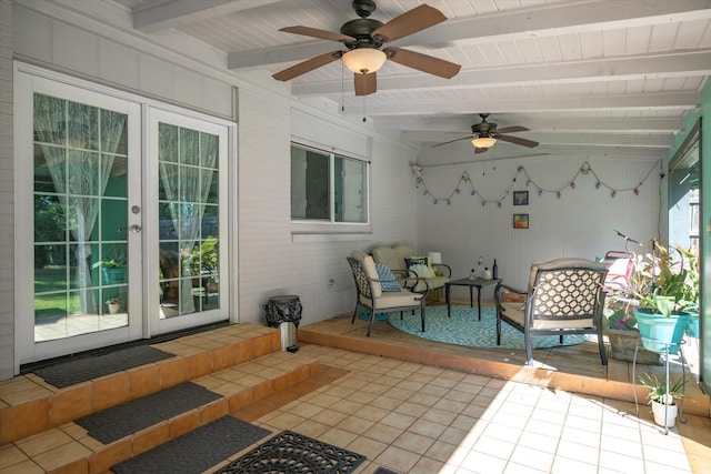 view of patio with ceiling fan