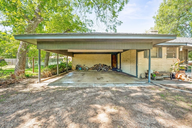 view of parking featuring a carport