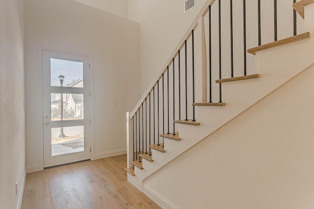 foyer featuring light hardwood / wood-style floors