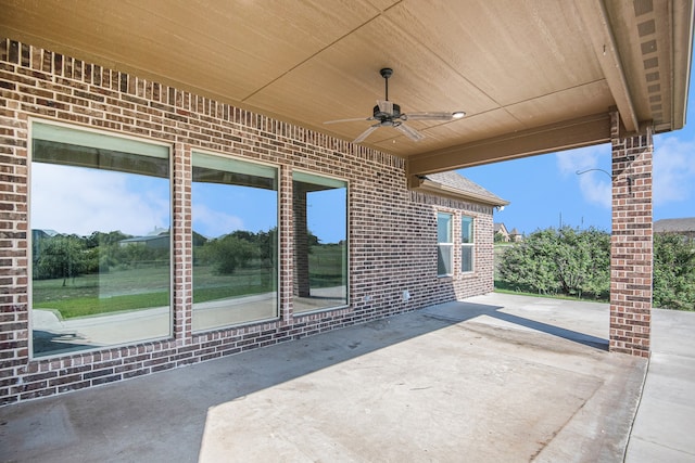 view of patio / terrace with ceiling fan