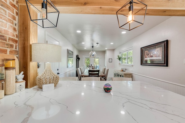 kitchen with light stone counters