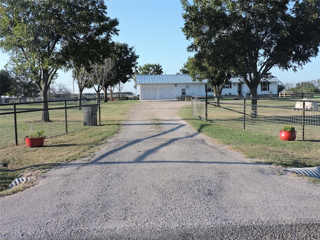 view of street with a rural view