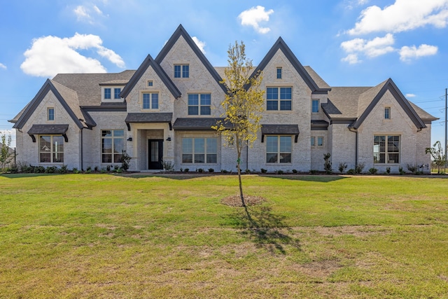 view of front facade featuring a front yard