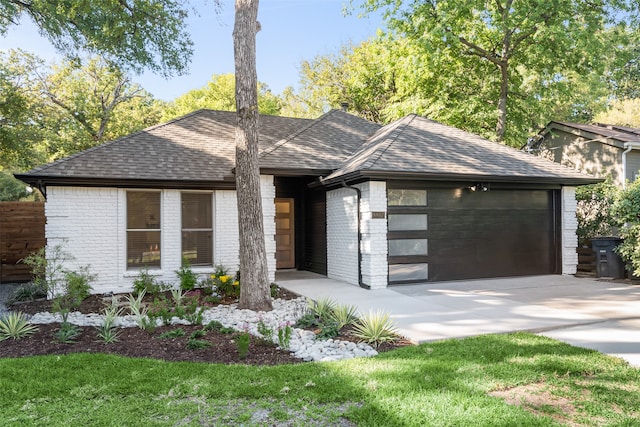 view of front of house with a garage