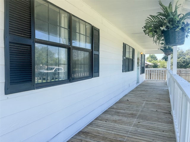 wooden terrace with covered porch