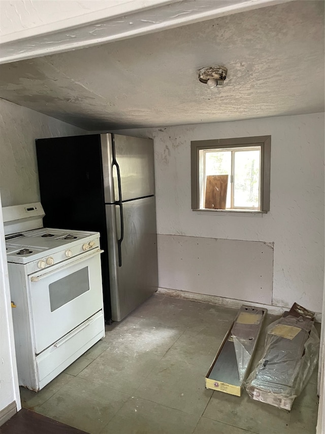 kitchen with white electric range