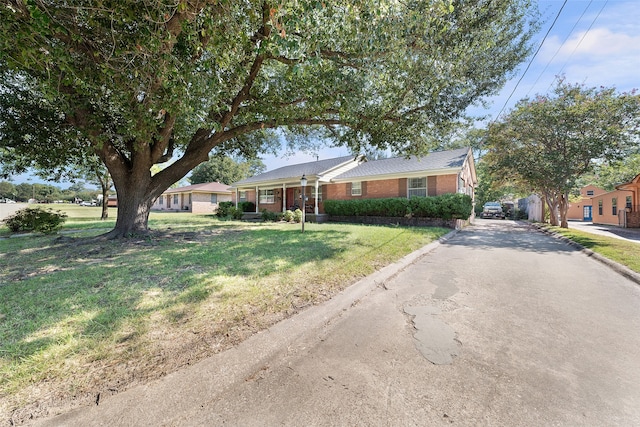 ranch-style house with a front yard