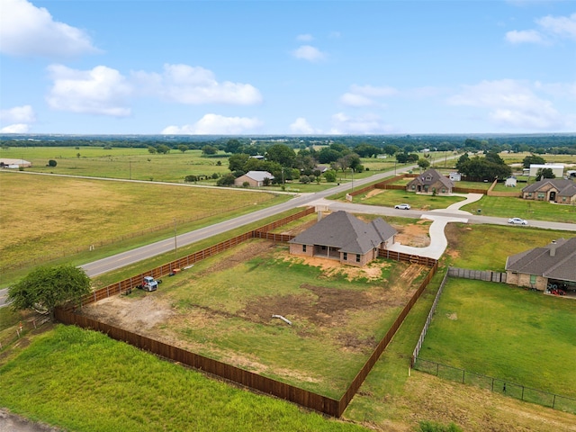 bird's eye view with a rural view