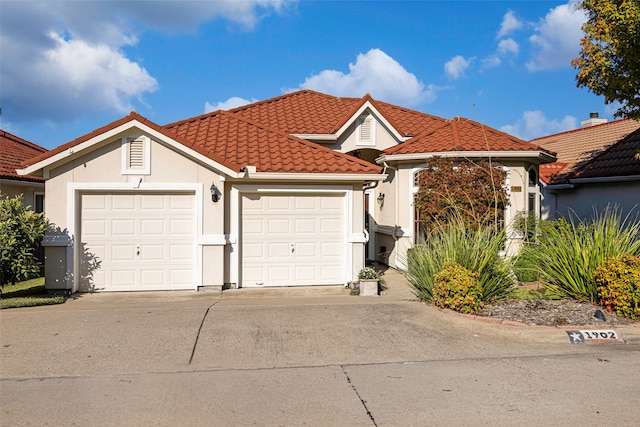 view of front of house with a garage