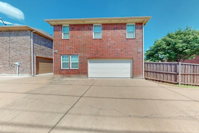 exterior space featuring a garage