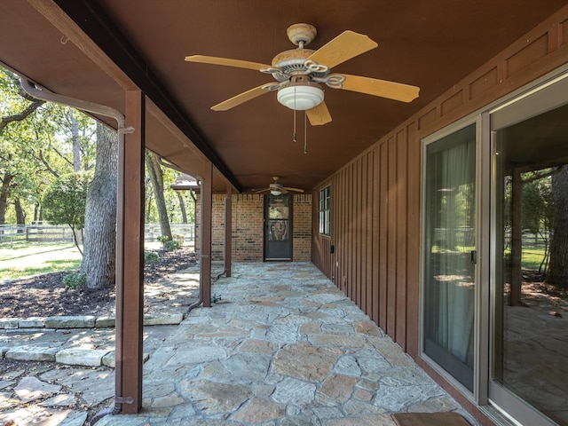 view of patio / terrace with ceiling fan