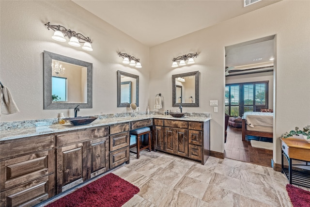 bathroom with hardwood / wood-style flooring and vanity