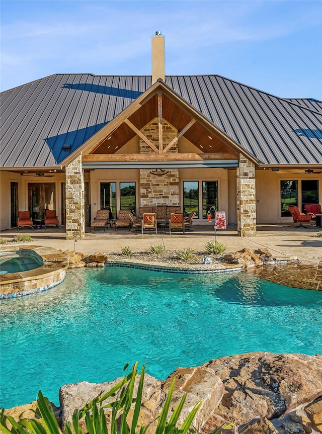 view of swimming pool with a patio