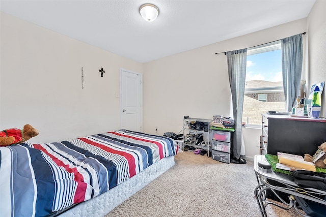 bedroom featuring carpet