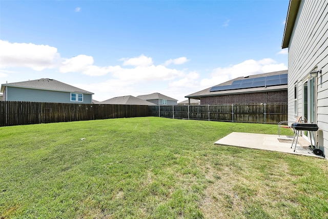 view of yard with a patio area