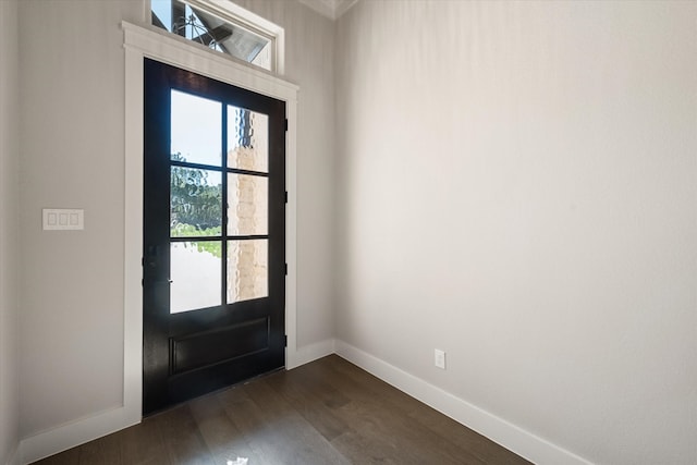 foyer featuring dark hardwood / wood-style flooring