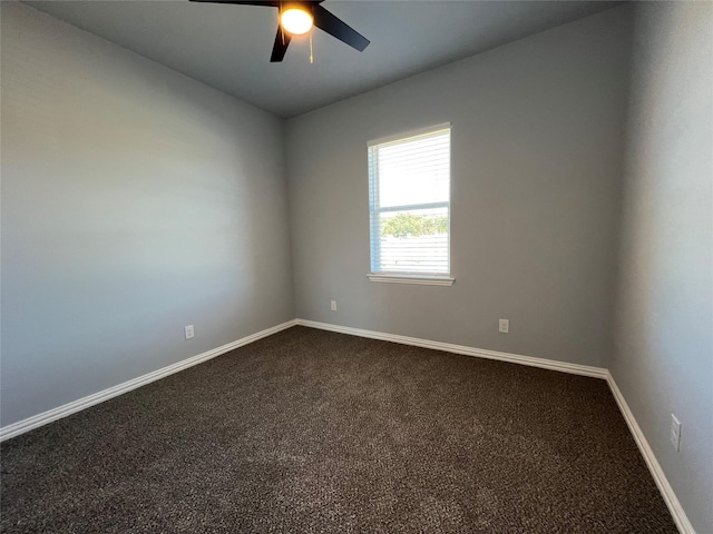 102 Levi Dr, Cleburne, TX 76031 - spare room with dark carpet, baseboards, and ceiling fan