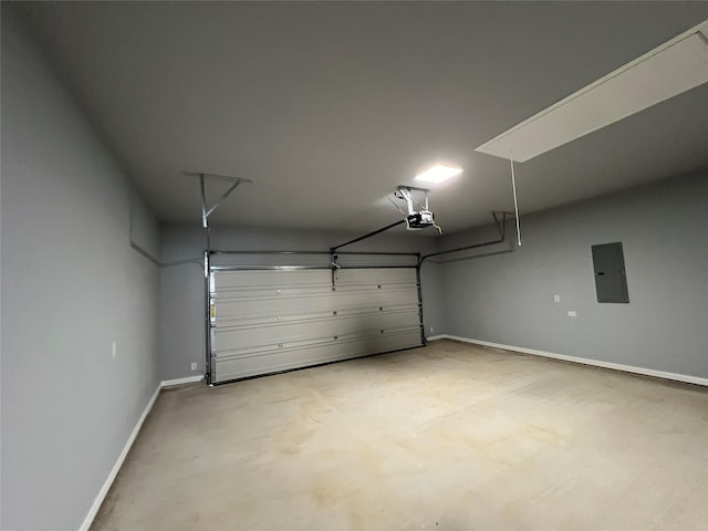 102 Levi Dr, Cleburne, TX 76031 - garage featuring electric panel, a garage door opener, and baseboards