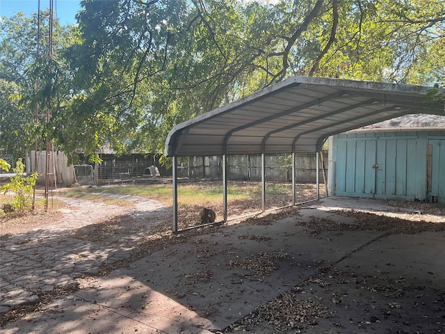 view of car parking with a carport