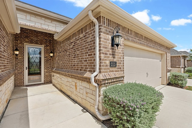 exterior space featuring a garage