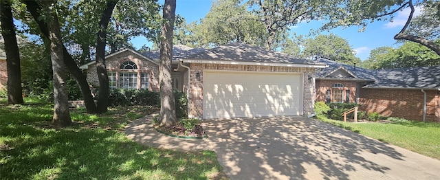 single story home with a garage