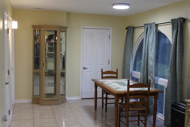 view of tiled dining area