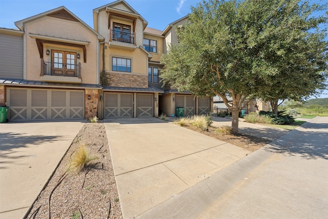 view of front of home with a garage