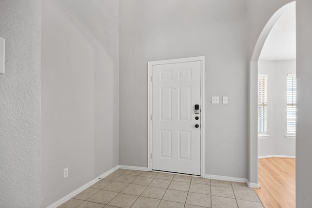 view of tiled foyer entrance