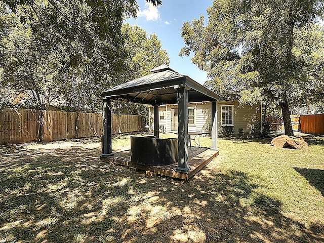 view of yard with a gazebo