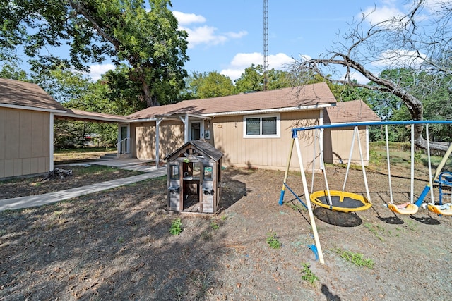 exterior space featuring a playground