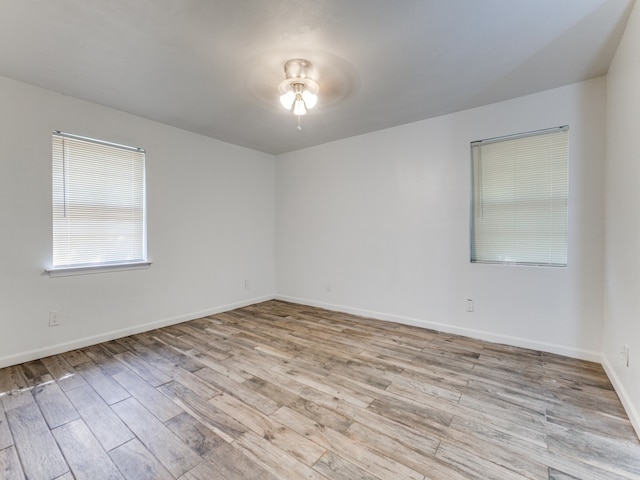 empty room with light wood-type flooring