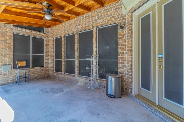 view of patio with ceiling fan