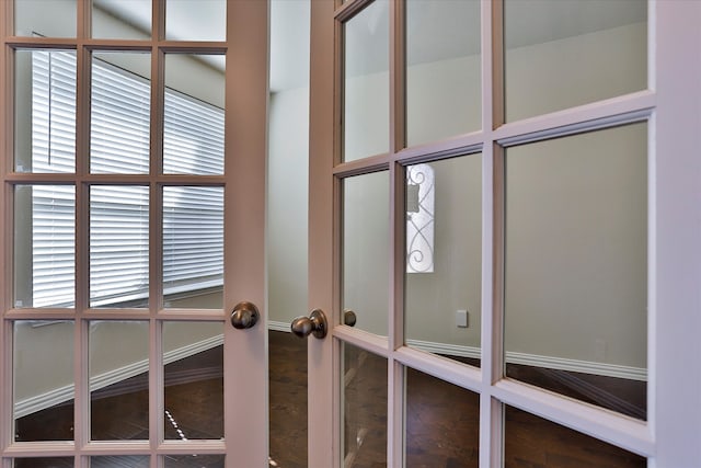 interior details with french doors