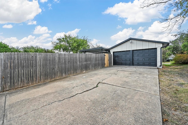 view of garage