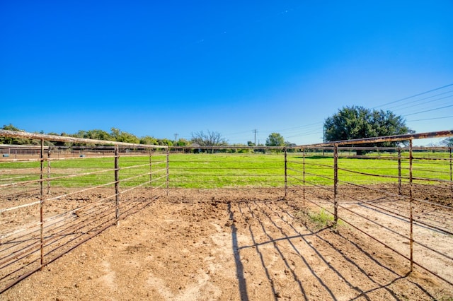 view of yard featuring a rural view