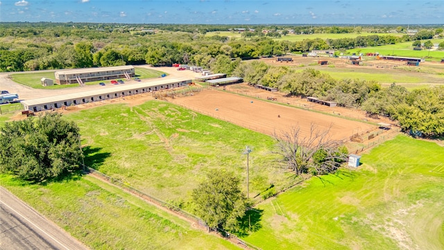 aerial view with a rural view