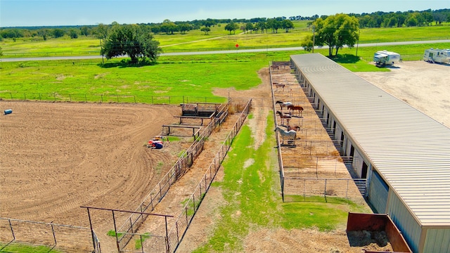 aerial view featuring a rural view