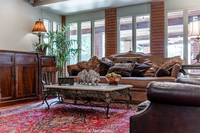 living room with plenty of natural light