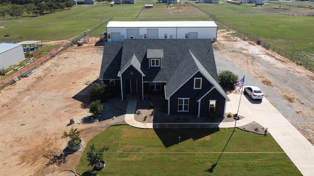 aerial view featuring a rural view