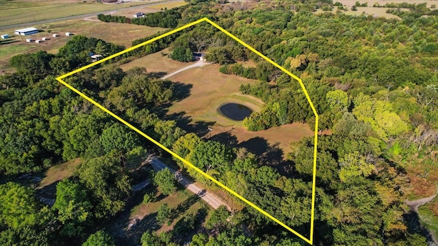 aerial view featuring a rural view