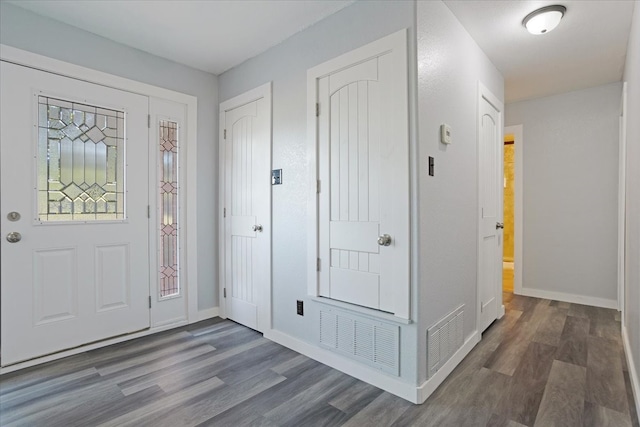 entryway featuring dark hardwood / wood-style floors